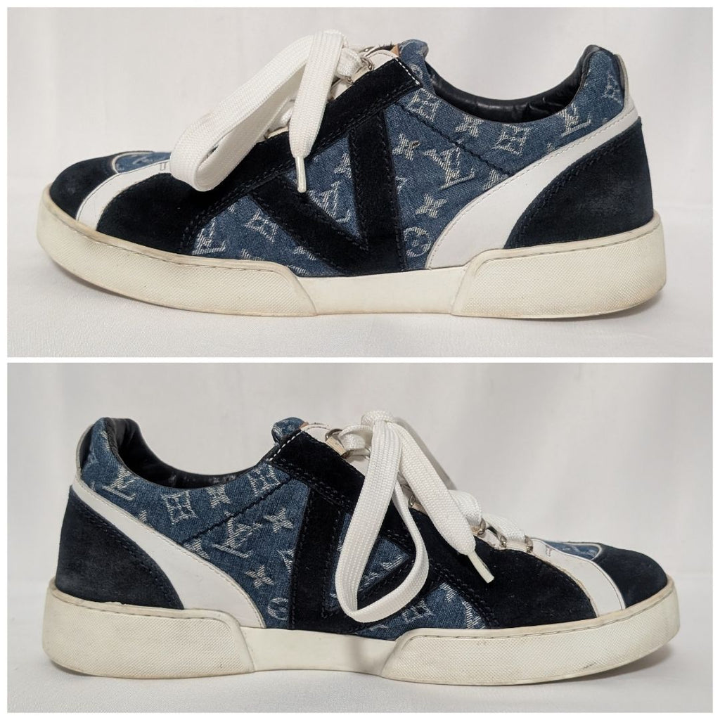 Louis Vuitton Monogram Denim Suede Blue Sneakers — view 2