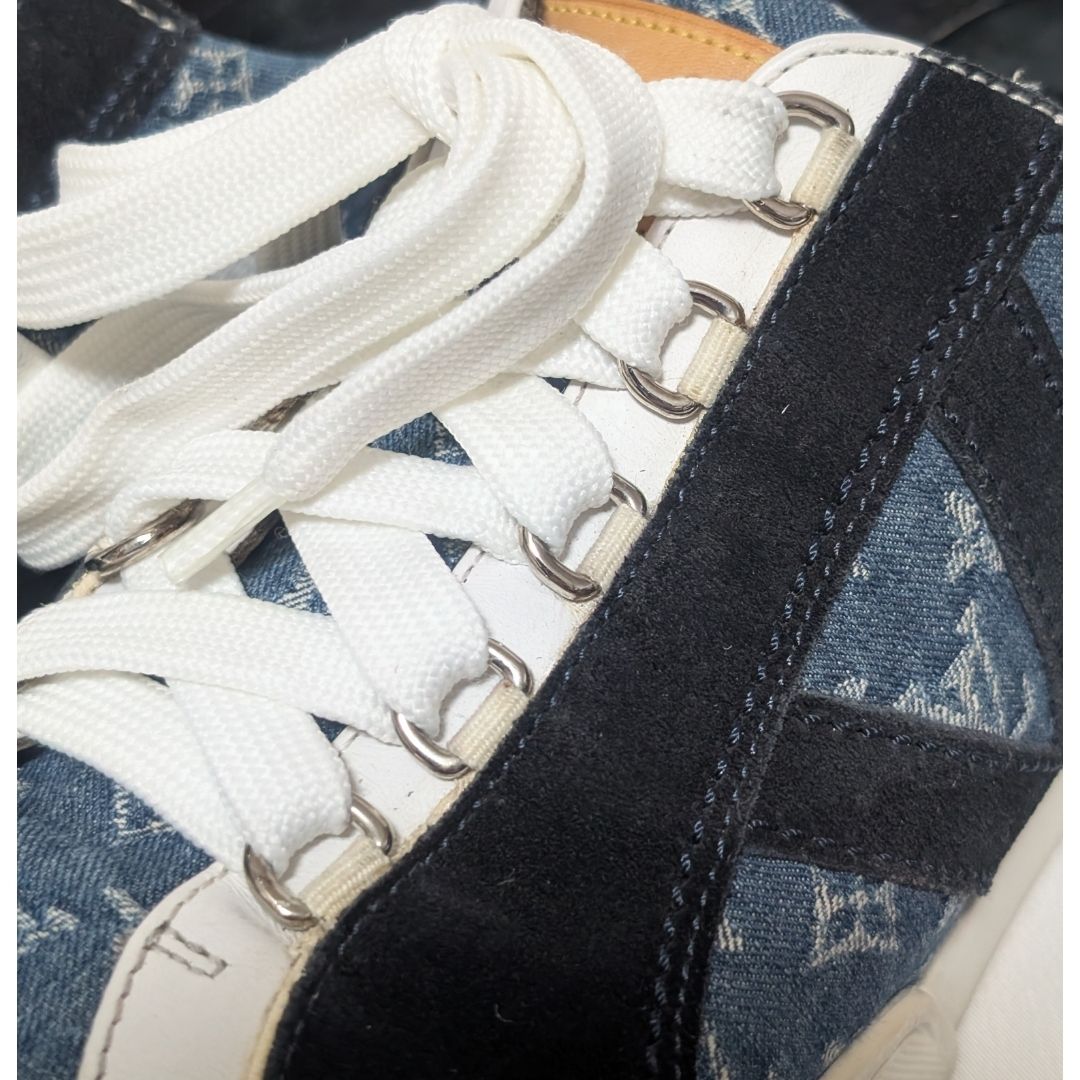 Louis Vuitton Monogram Denim Suede Blue Sneakers — view 8