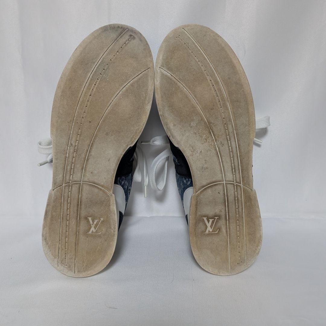 Louis Vuitton Monogram Denim Suede Blue Sneakers — view 5