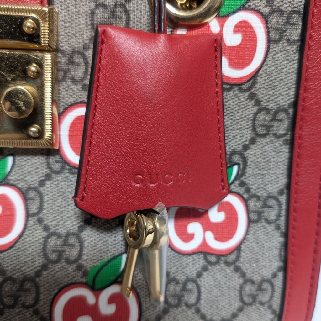 Gucci GG Supreme Apple Padlock Chain Shoulder Bag — view 8