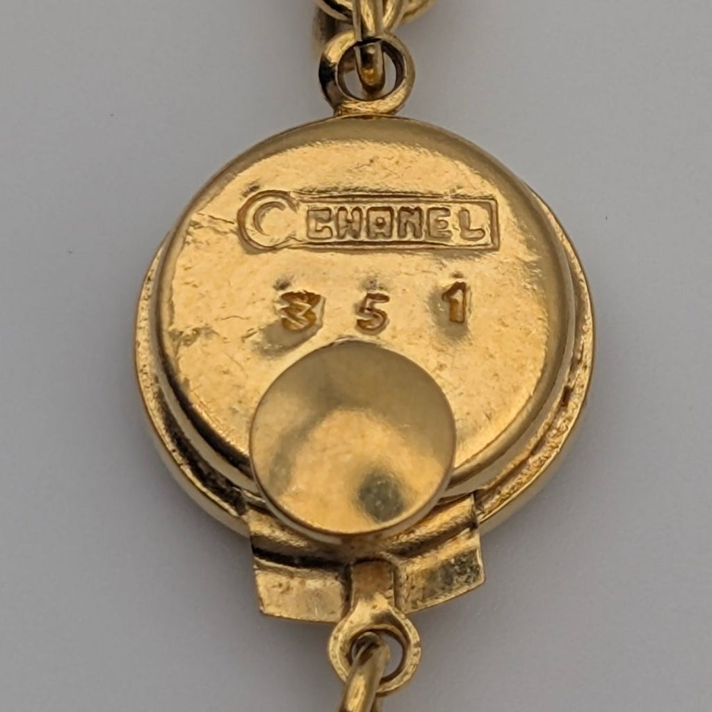 Chanel Gold CC Logo Chain Necklace Vintage — view 5