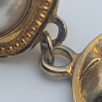 Chanel Earrings CC Logo Quilted Faux Pearl Swing Single Ear — view 4