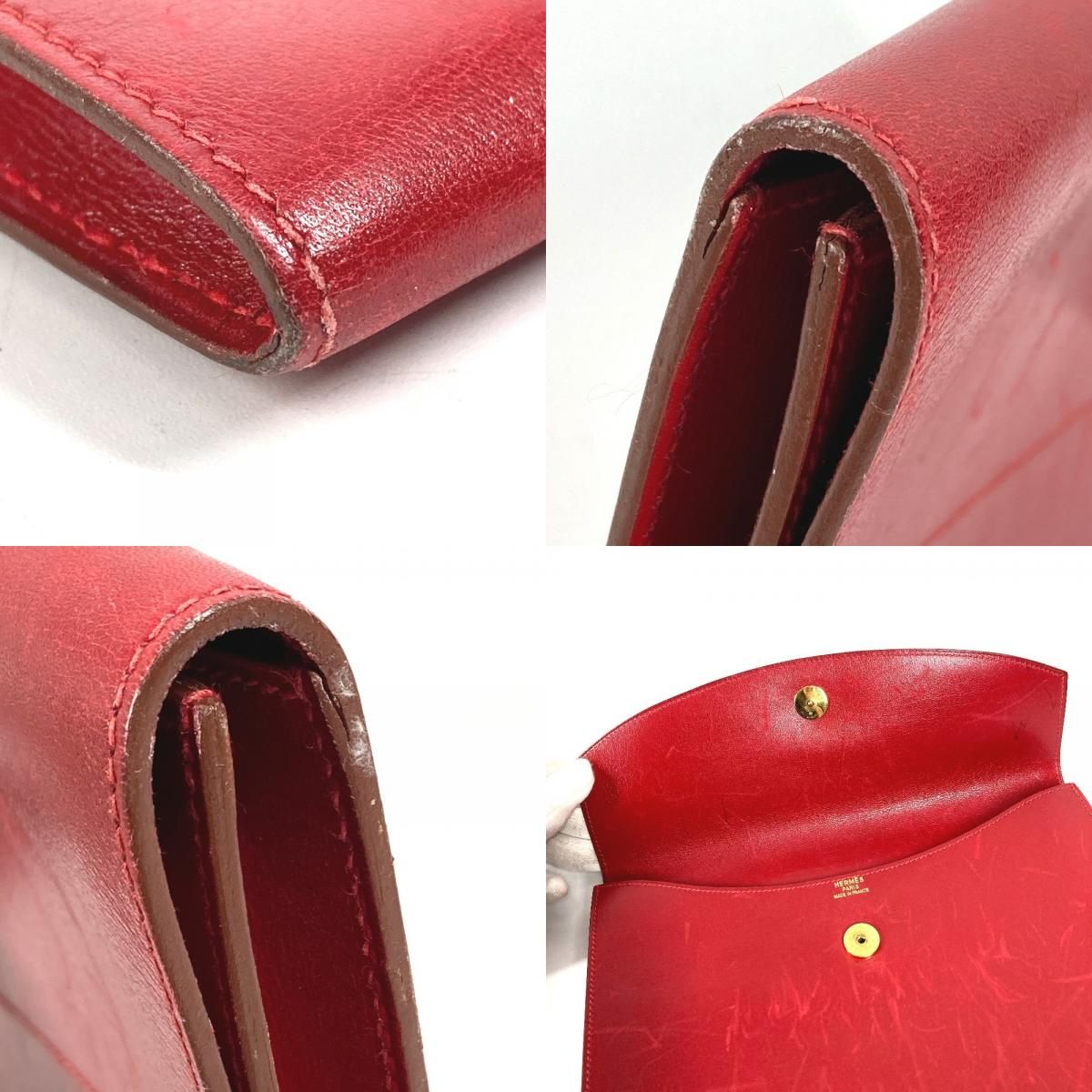 Hermes Second Bag Pochette Rio Leather Red — view 7