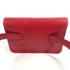 Hermes Belt Bag Pochette Green Leather Red X — view 2