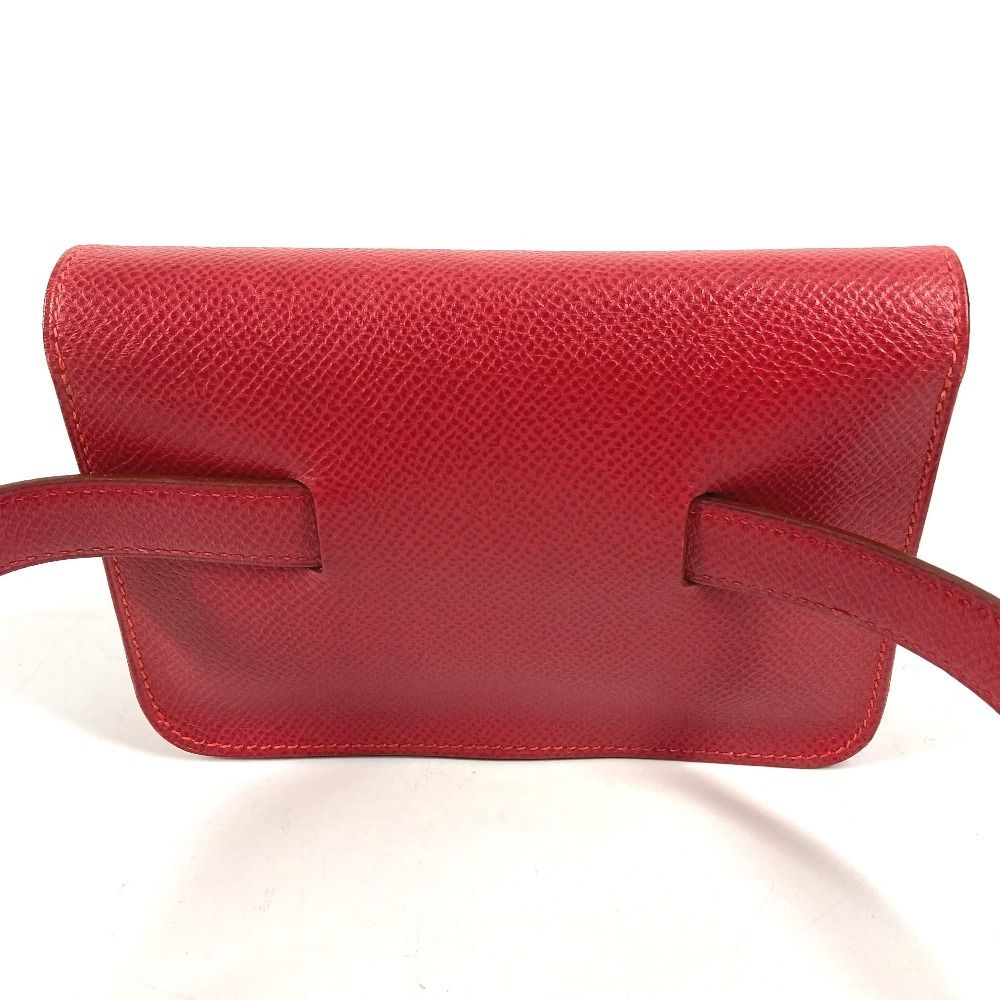 Hermes Belt Bag Pochette Green Leather Red X — view 2
