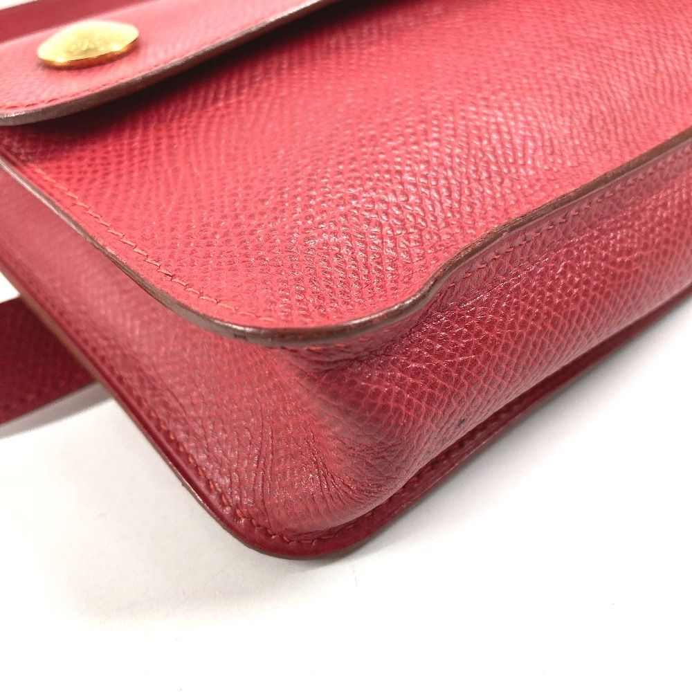 Hermes Belt Bag Pochette Green Leather Red X — view 6