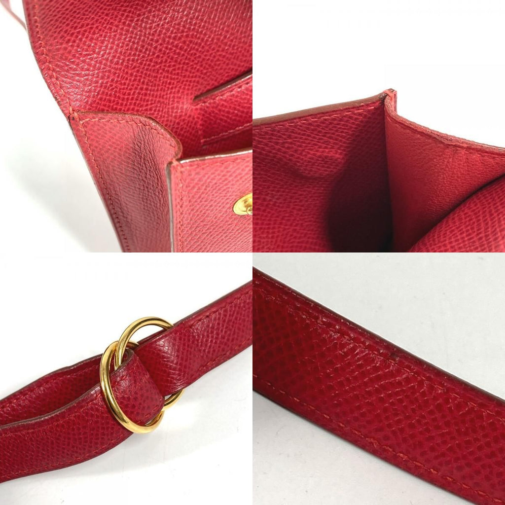Hermes Belt Bag Pochette Green Leather Red X — view 9