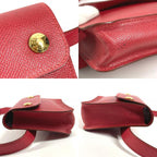 Hermes Belt Bag Pochette Green Leather Red X — view 7