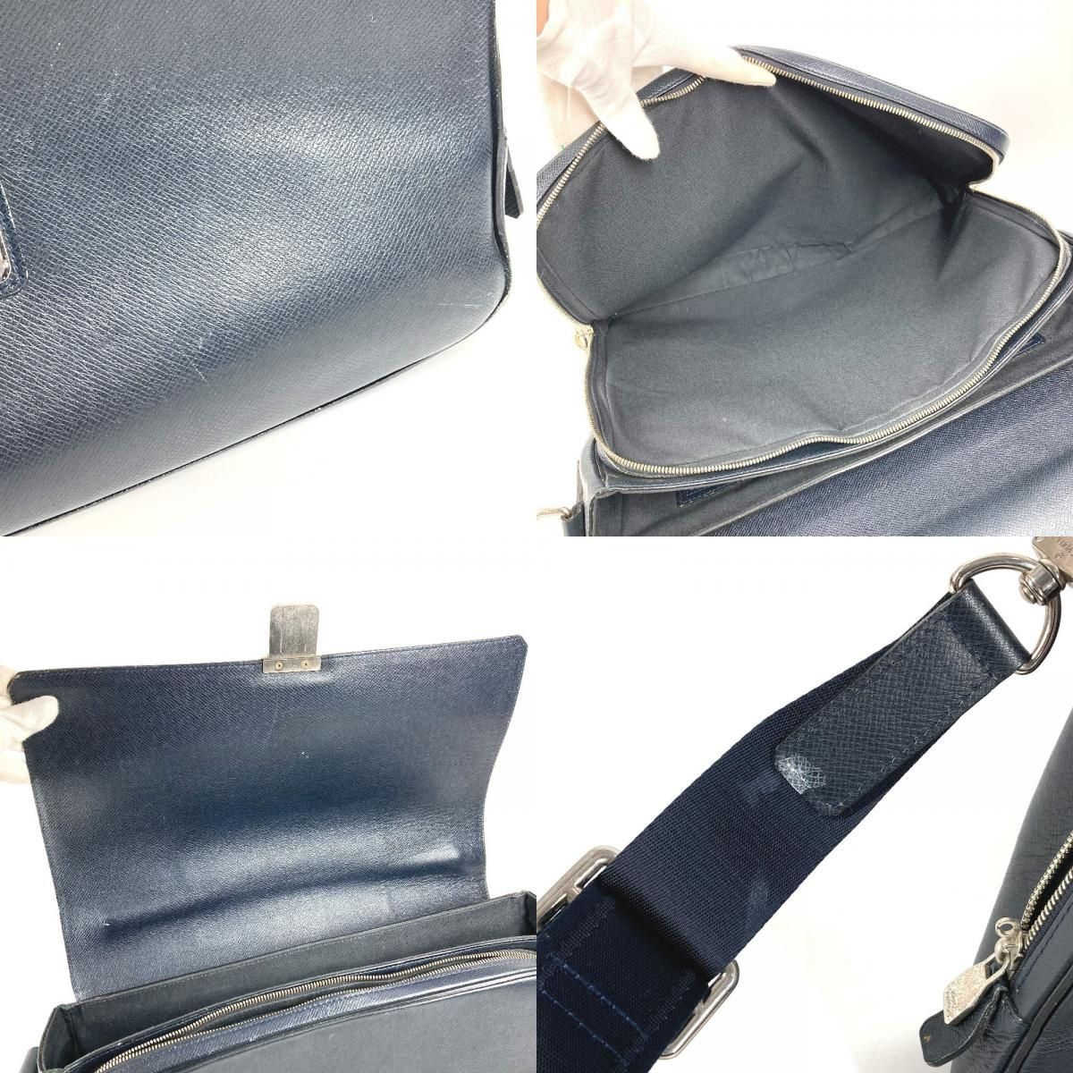 Louis Vuitton Business Bag Vasili GM Taiga Leather Bolt Navy Bol — view 9