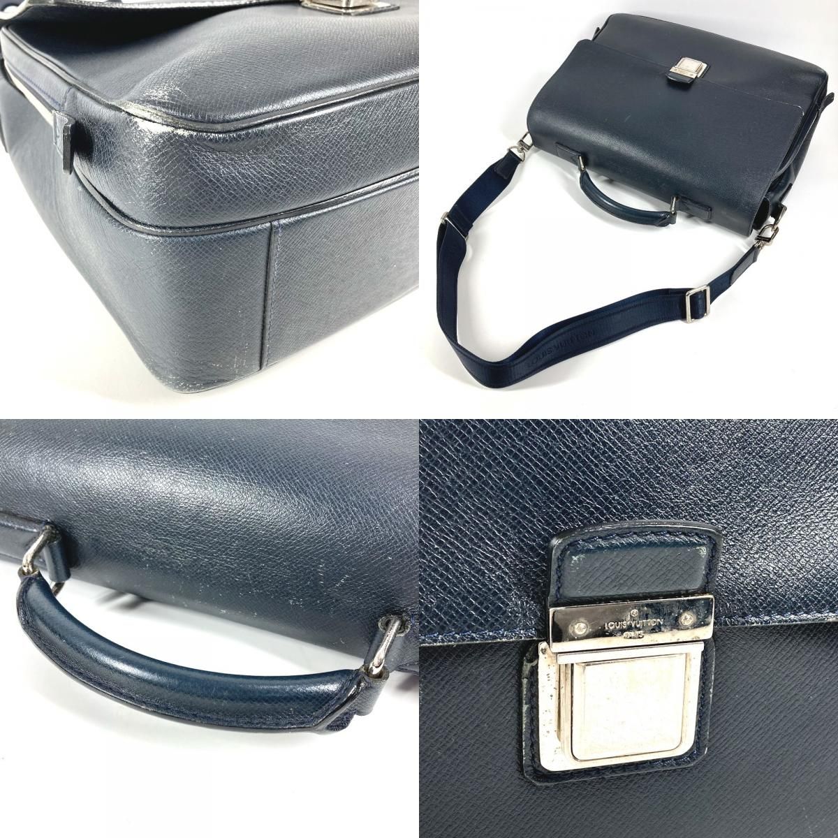 Louis Vuitton Business Bag Vasili GM Taiga Leather Bolt Navy Bol — view 7