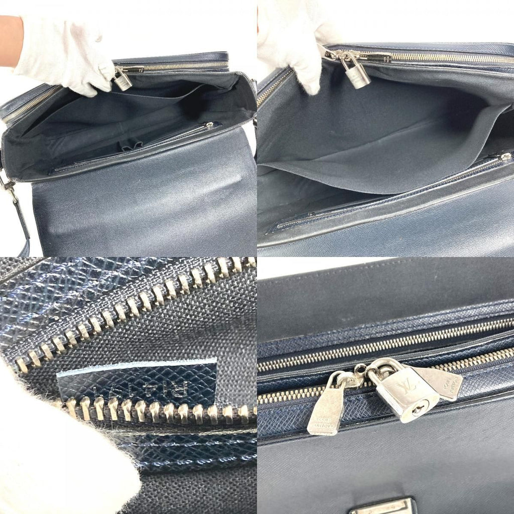 Louis Vuitton Business Bag Vasili GM Taiga Leather Bolt Navy Bol — view 8