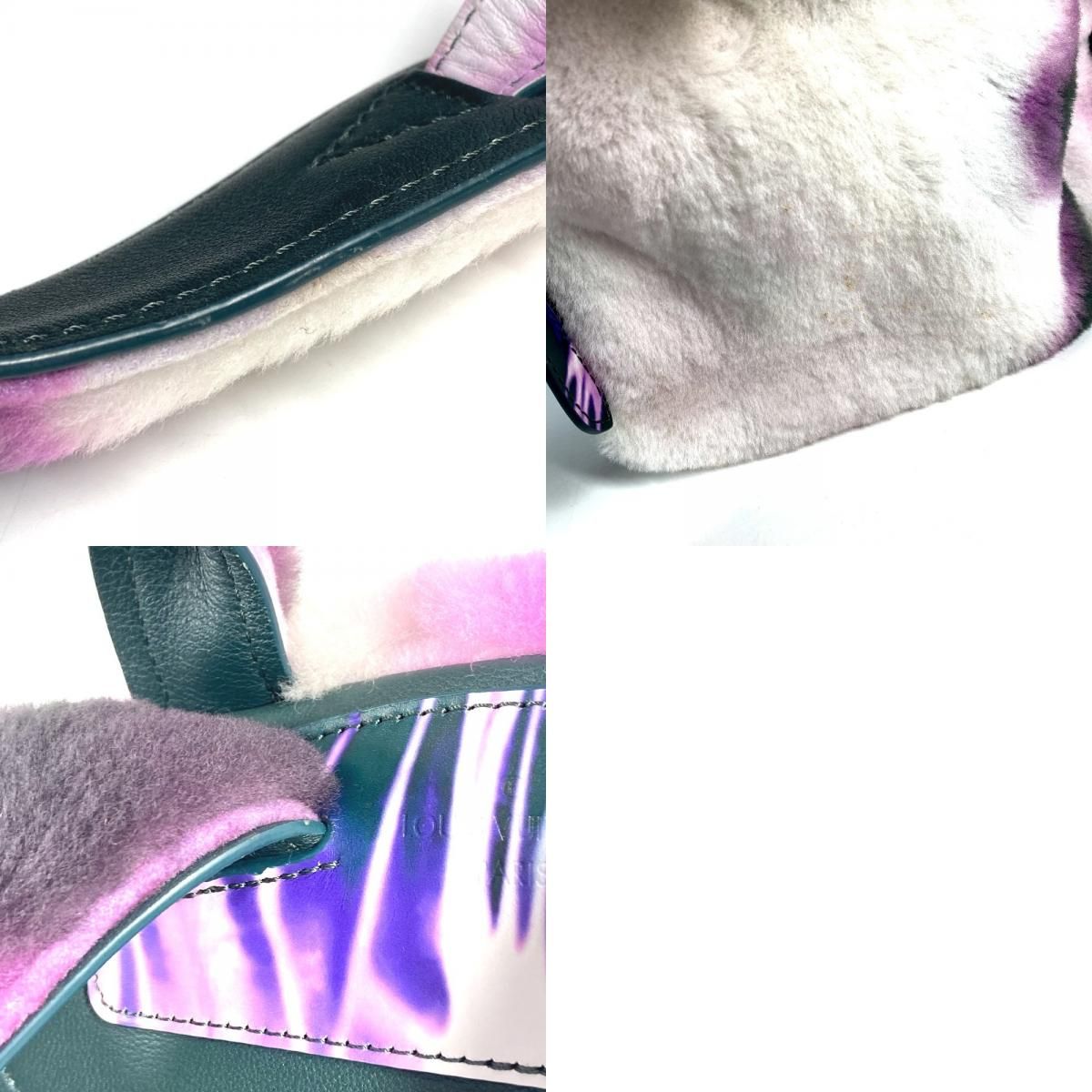 Louis Vuitton Backpack Multi Pocket Fur Purple X Black White — view 9