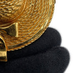 Chanel Brooch Straw Hat Motif Metal — view 5