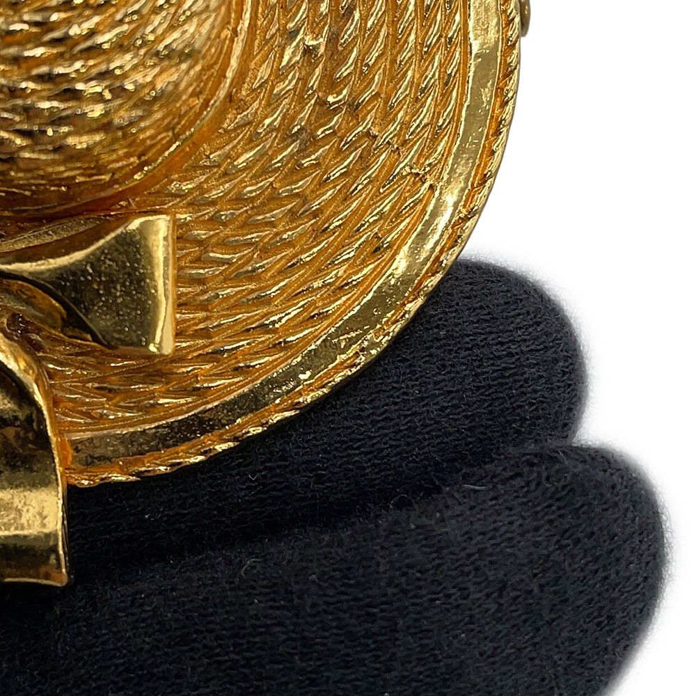 Chanel Brooch Straw Hat Motif Metal — view 5