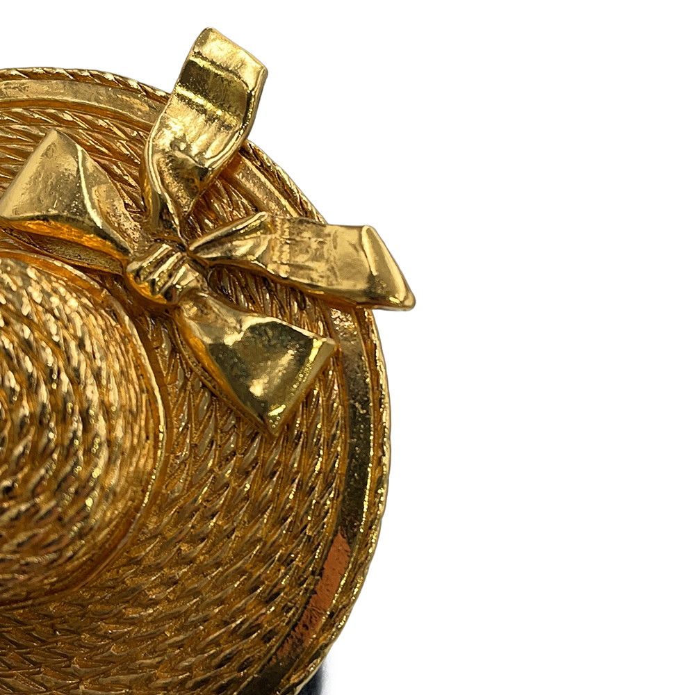 Chanel Brooch Straw Hat Motif Metal — view 6
