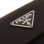 Prada Logo Bifold Wallet Dark Brown — view 9
