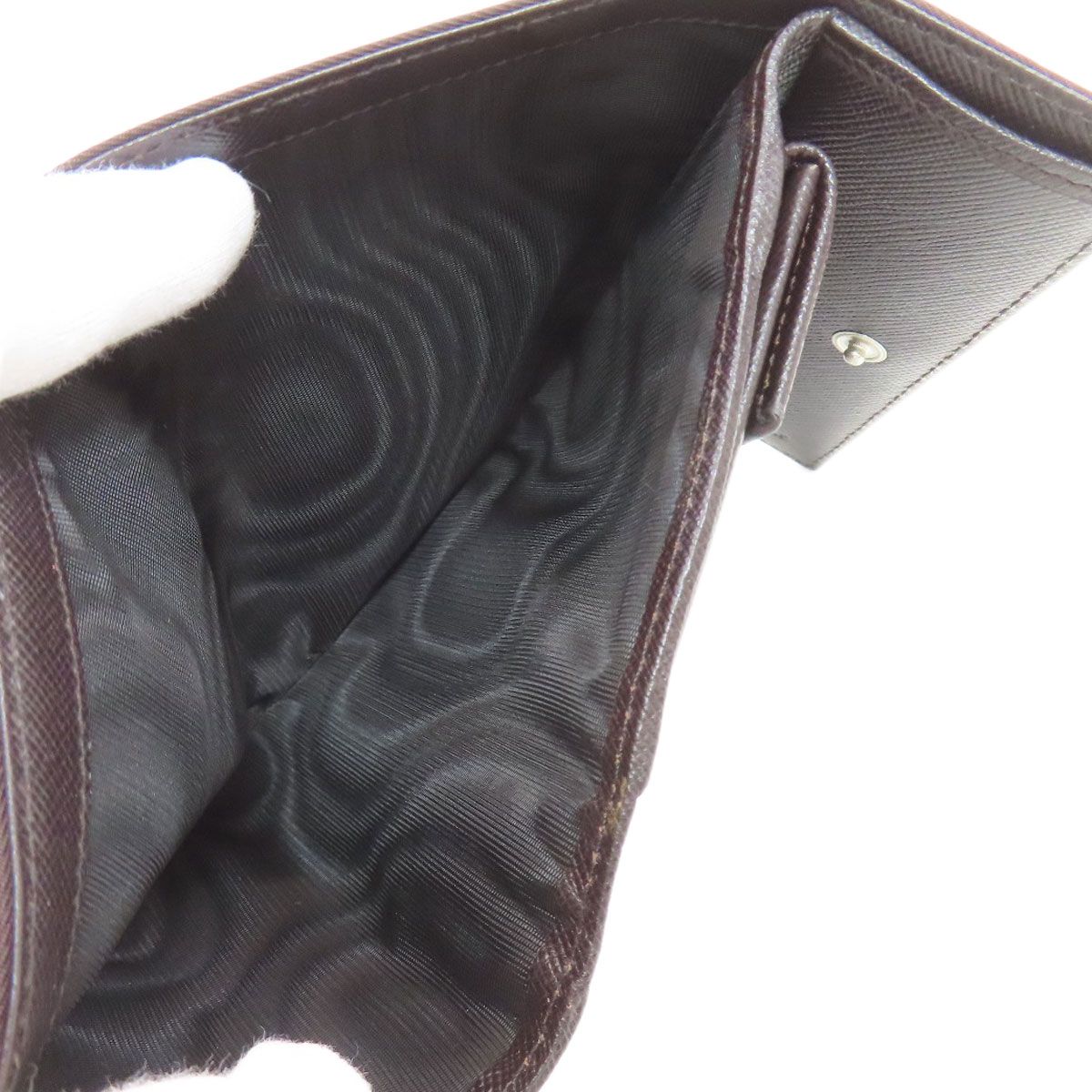 Prada Logo Bifold Wallet Dark Brown — view 6