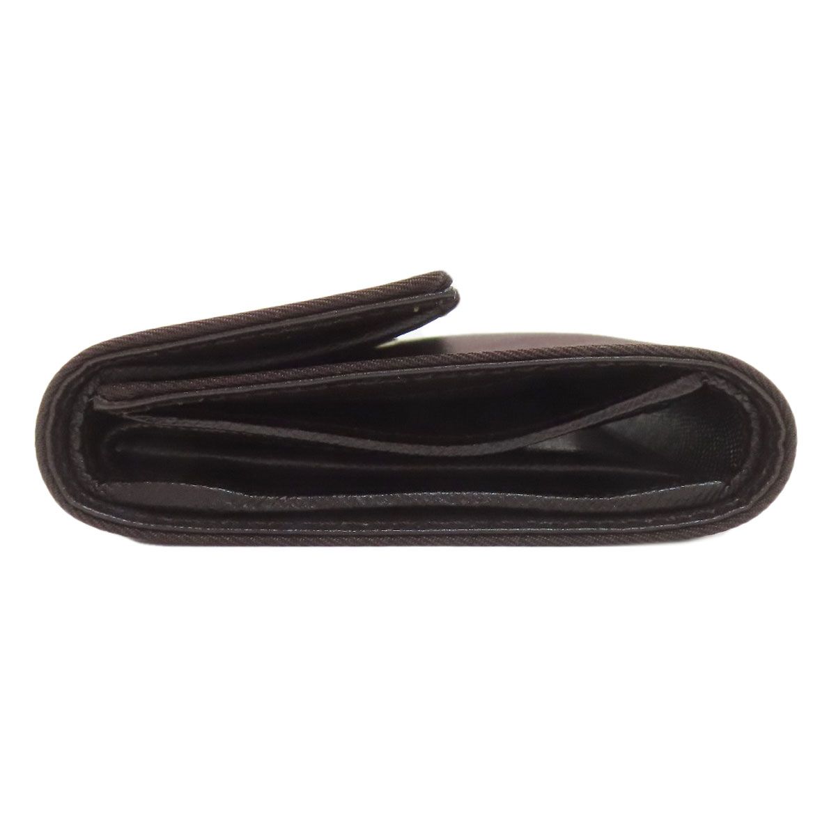 Prada Logo Bifold Wallet Dark Brown — view 3