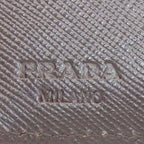 Prada Logo Bifold Wallet Dark Brown — view 7