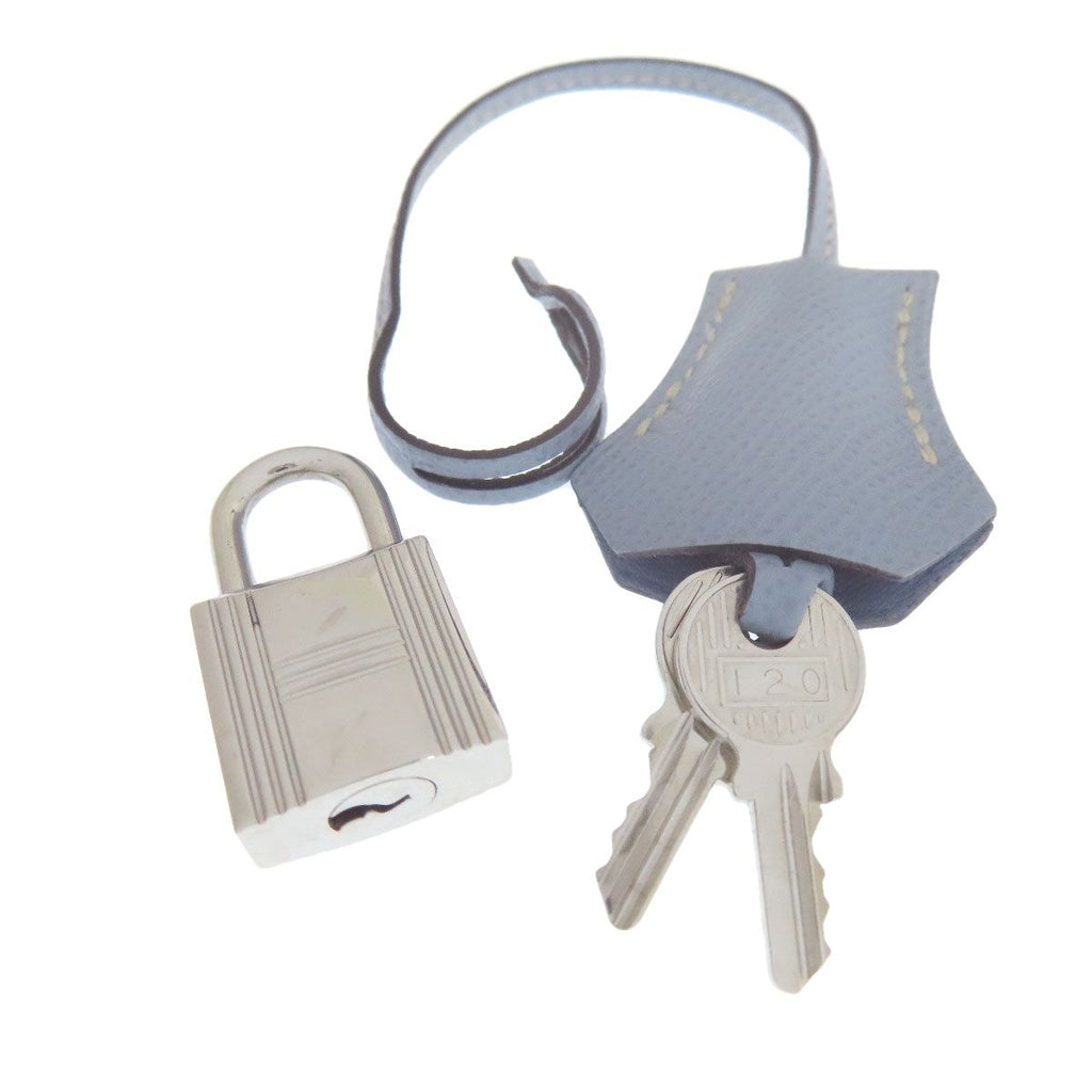 Hermes Bolide 37 Silver Handbag Epsom Light Blue — view 9