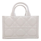 Dior Book Tote Mini Macro Cannage 2-Way Handbag White Gray — view 2