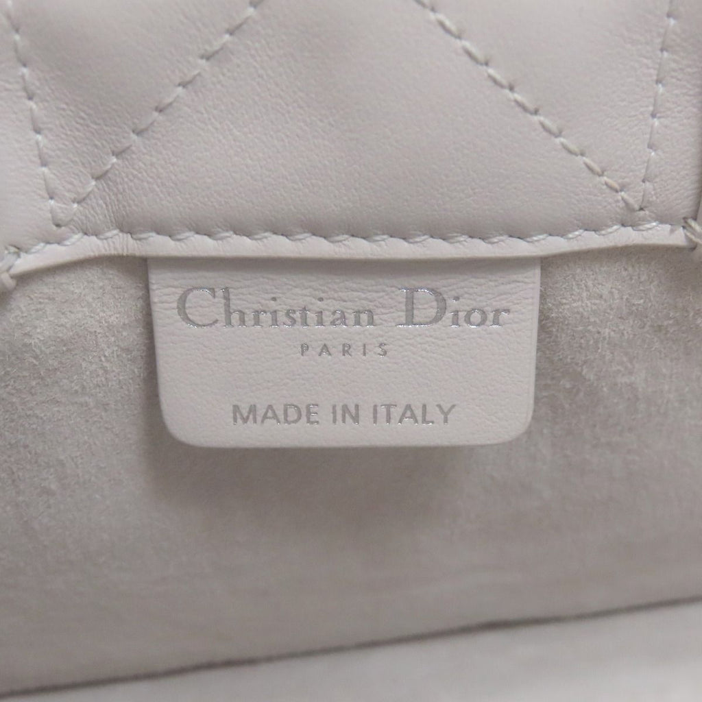 Dior Book Tote Mini Macro Cannage 2-Way Handbag White Gray — view 6
