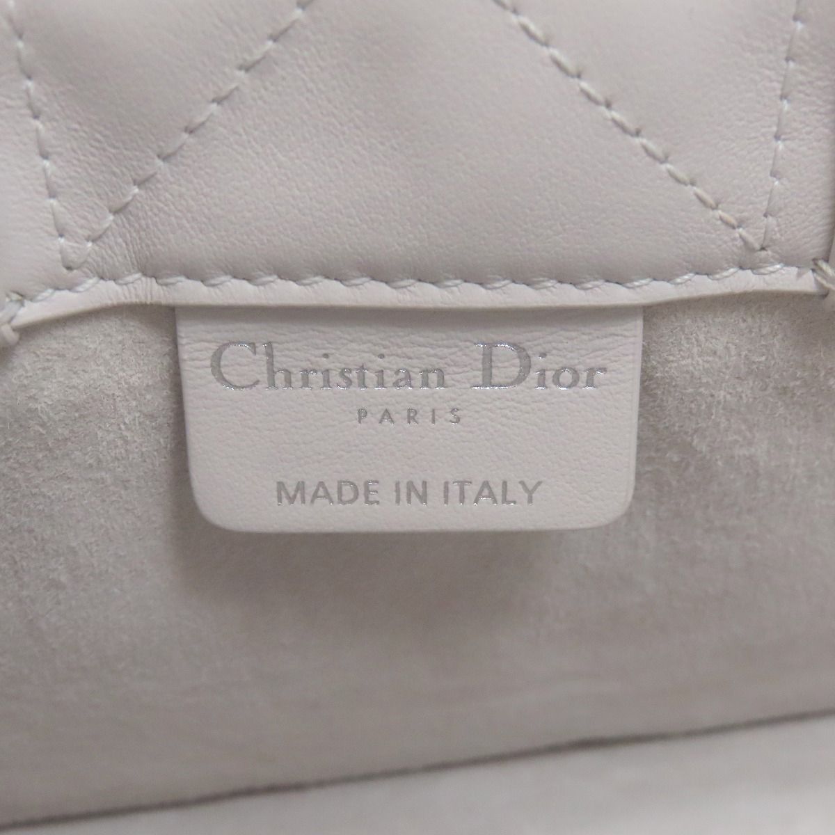 Dior Book Tote Mini Macro Cannage 2-Way Handbag White Gray — view 6