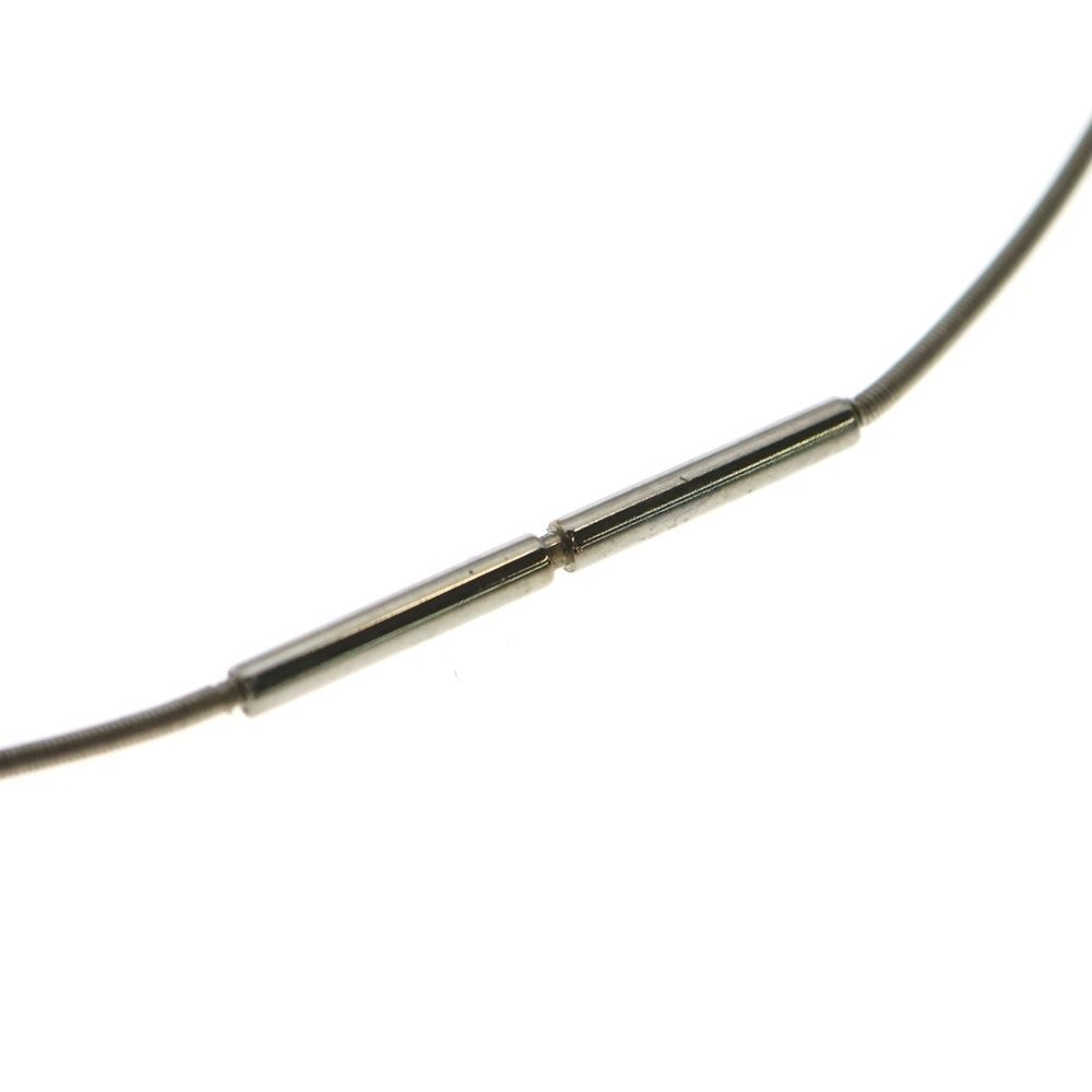 Hermes Cube Logo Wire Necklace Silver Light Blue — view 5