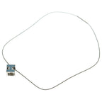Hermes Cube Logo Wire Necklace Silver Light Blue — view 2
