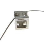 Hermes Cube Logo Wire Necklace Silver Light Blue — view 4