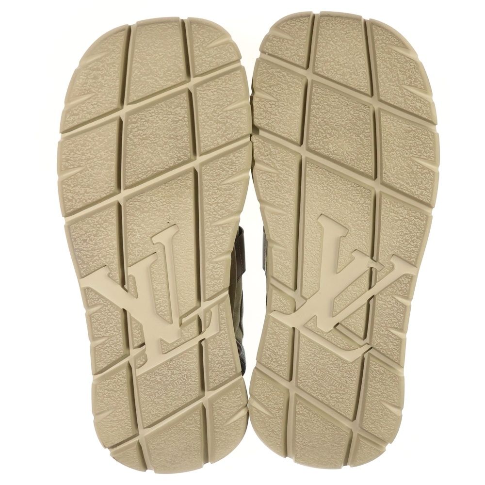Louis Vuitton Monogram Canvas Suede Chameleon Sandals Khaki — view 5