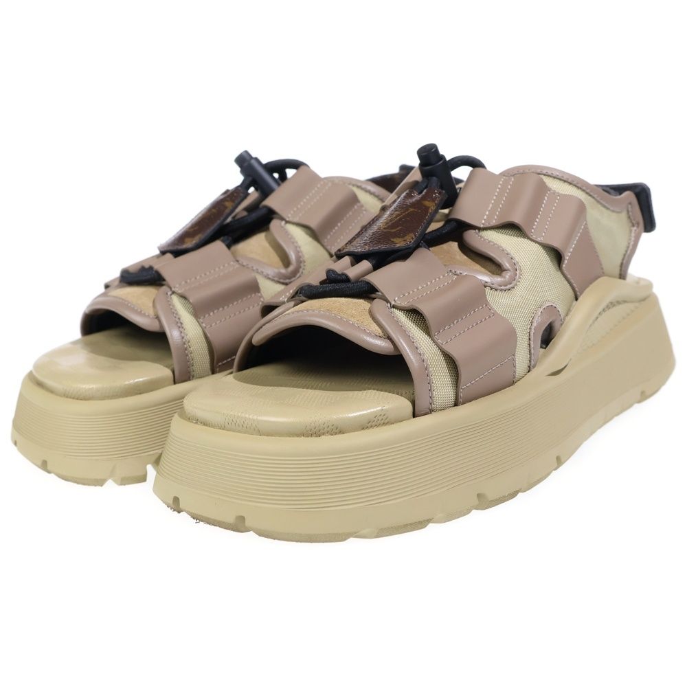 Louis Vuitton Monogram Canvas Suede Chameleon Sandals Khaki — view 2