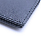 Prada Saffiano Bifold Wallet Card Case Black Leather — view 4