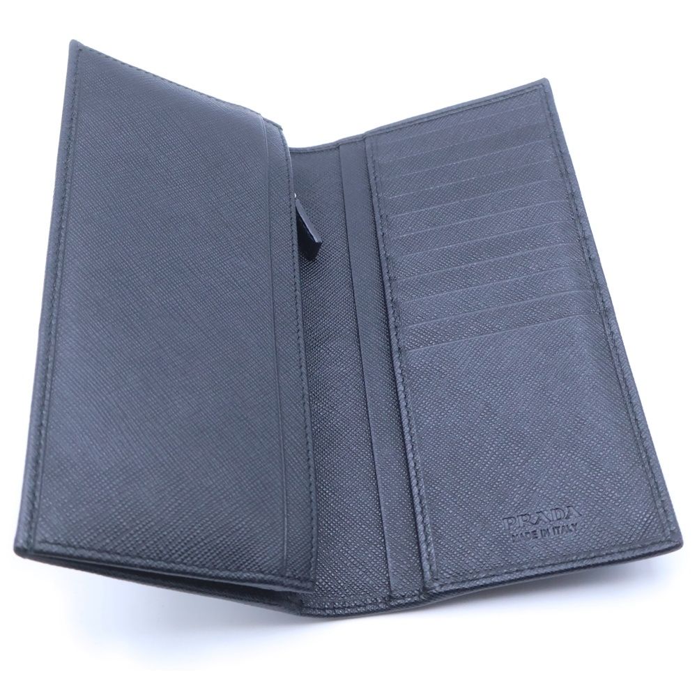 Prada Saffiano Bifold Wallet Card Case Black Leather — view 5