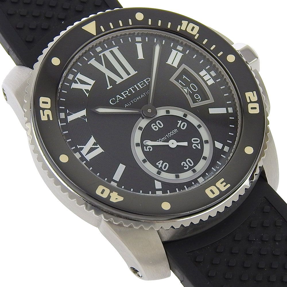 Cartier Calibur Diver Stainless Steel Rubber Watch — view 3