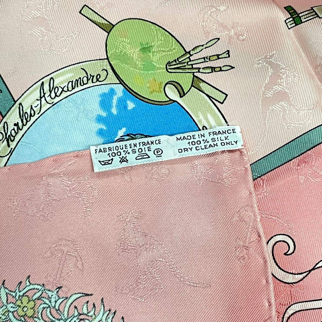 Hermes Scarf Silk Carre 90 le Geographe Geographer Pink — view 8