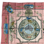 Hermes Scarf Silk Carre 90 le Geographe Geographer Pink — view 3