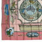 Hermes Scarf Silk Carre 90 le Geographe Geographer Pink — view 5