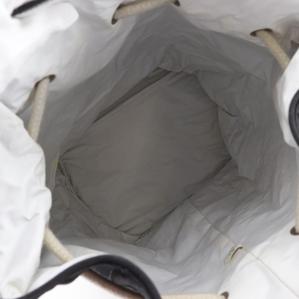 Chanel Pull Logo Drawstring Cotton Black Shoulder Bag — view 6