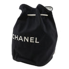 Chanel Pull Logo Drawstring Cotton Black Shoulder Bag — view 2