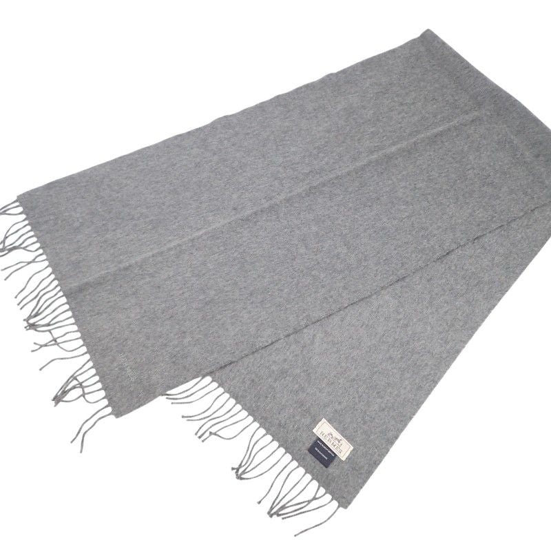 Hermes Uni Brode Scarf Cashmere Gray Autumn — view 2