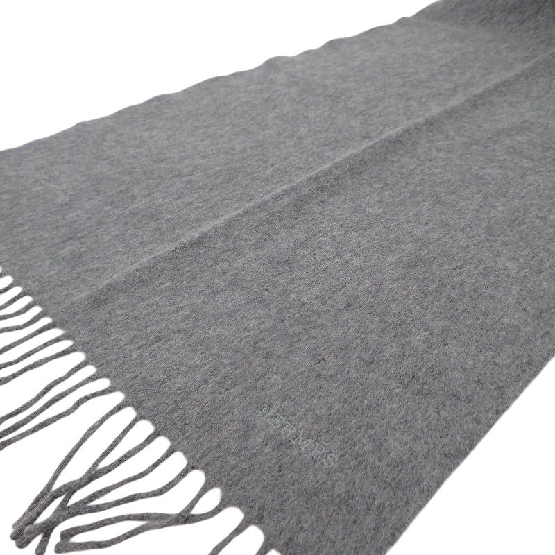 Hermes Uni Brode Scarf Cashmere Gray Autumn — view 6