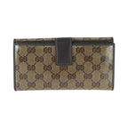 Gucci GG Crystal Brown Gold Leather Wallet — view 2