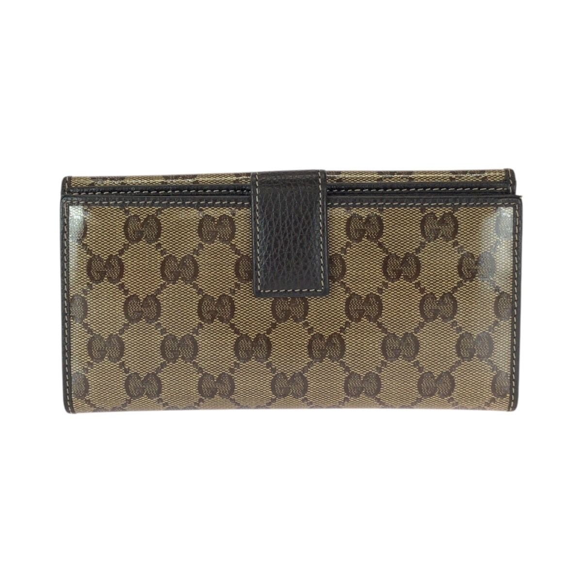 Gucci GG Crystal Brown Gold Leather Wallet — view 2