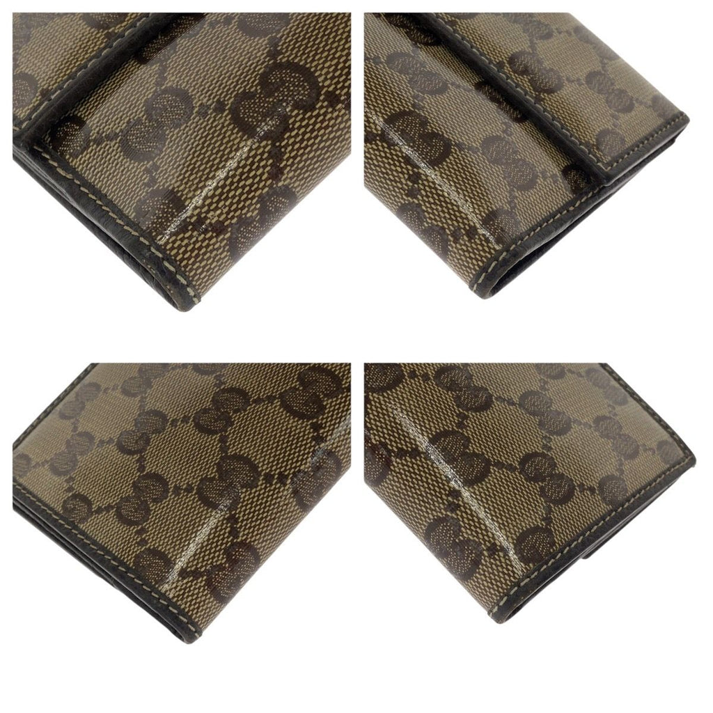 Gucci GG Crystal Brown Gold Leather Wallet — view 3
