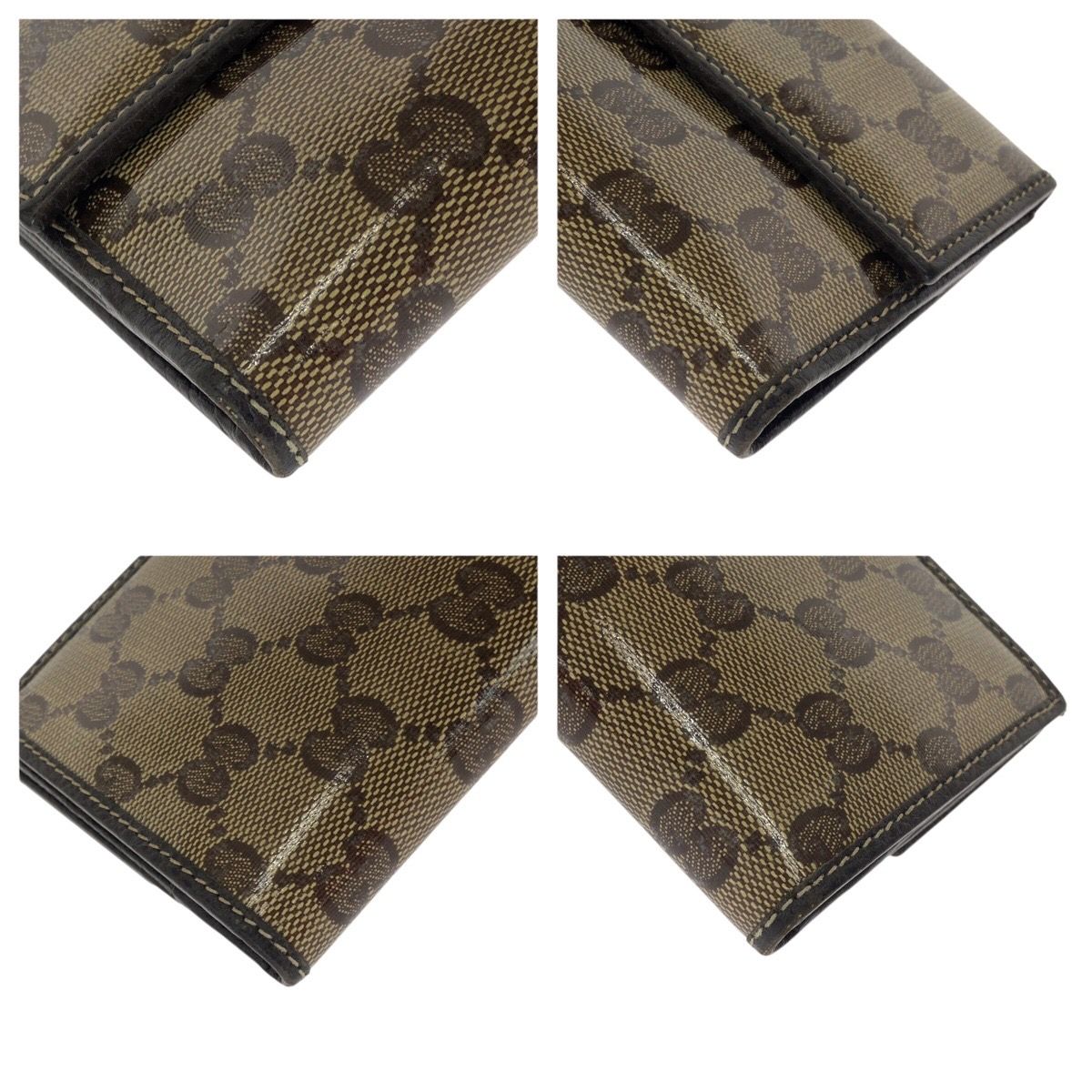 Gucci GG Crystal Brown Gold Leather Wallet — view 3