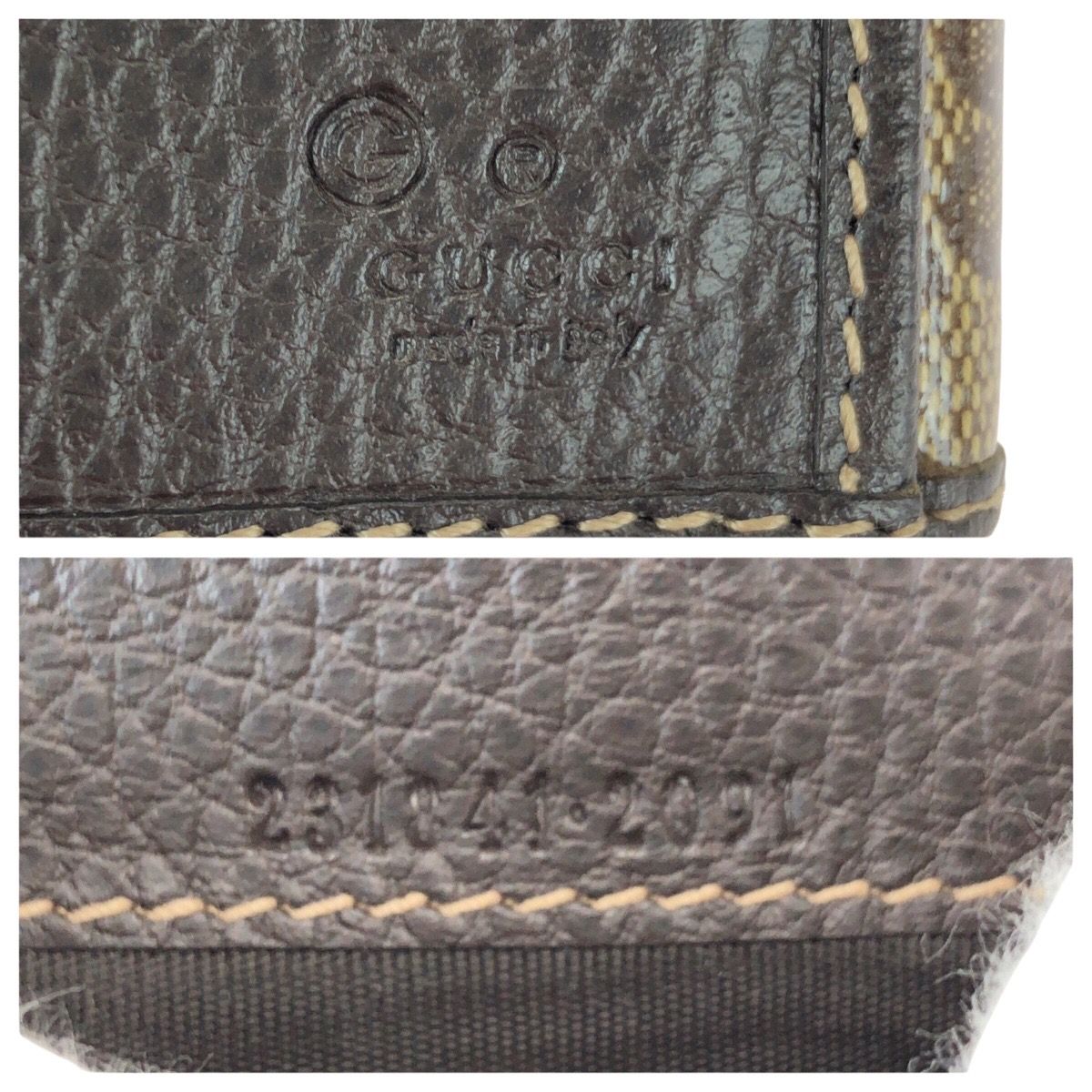 Gucci GG Crystal Brown Gold Leather Wallet — view 5