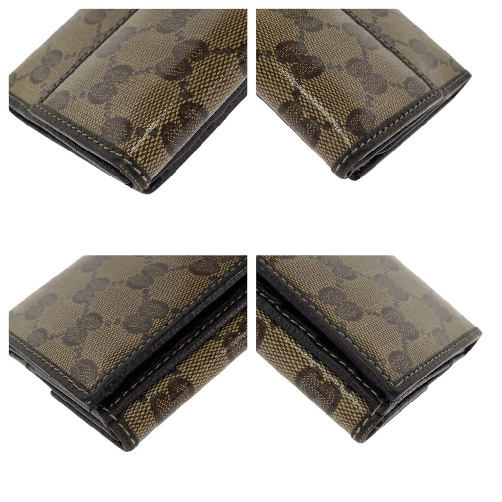 Gucci GG Crystal Brown Gold Leather Wallet — view 4