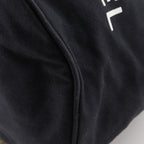Chanel Mini Pull Logo Drawstring Cotton Black Shoulder Bag — view 5