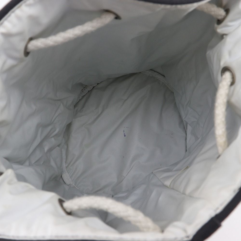 Chanel Mini Pull Logo Drawstring Cotton Black Shoulder Bag — view 6